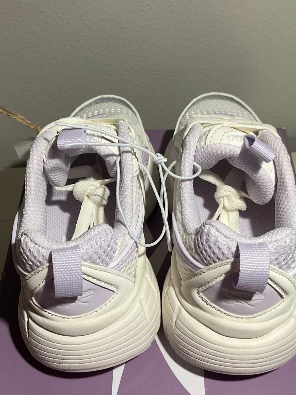 Reebok Kids White & Lilac Athletic Sneakers